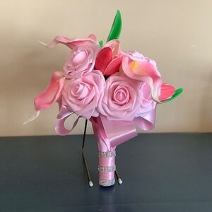 Tulip, calla lily and rose bridal bouquet…you pick colors